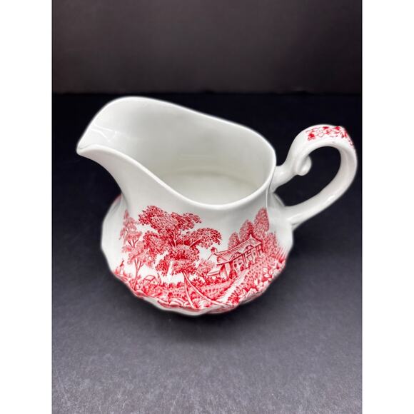 Vintage Ironstone Swinnetons THE FERRY Pink Creamer Transferware - Picture 11 of 13